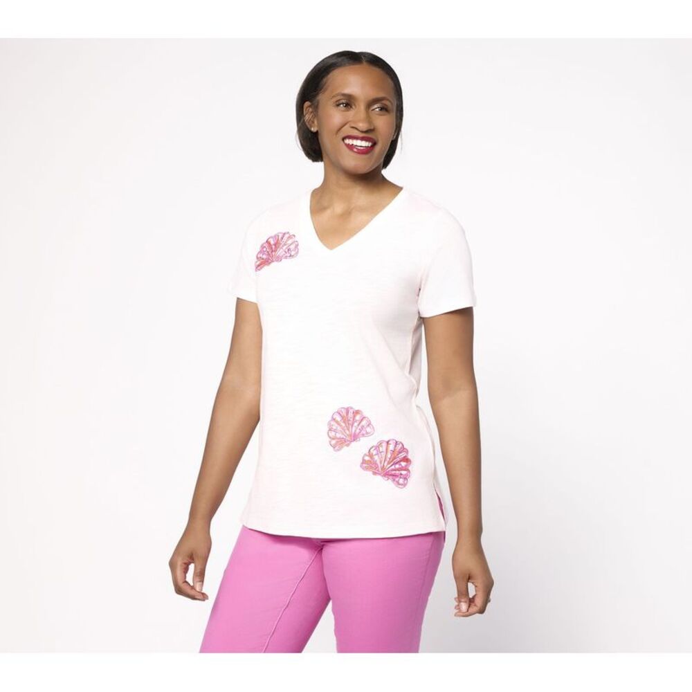 Belle by Kim Gravel Women's Top Sz M Make Your Selection: Beach Pink A726357
